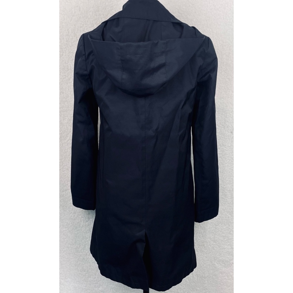 LAUREN RALPH LAUREN • Navy Blue Balmacaan Hooded Raincoat, XXS - Picture 11 of 16